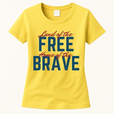 Land Of The Free Home Of The Brave Vintage Womens T-Shirt