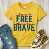 Land Of The Free Home Of The Brave Vintage Womens T-Shirt