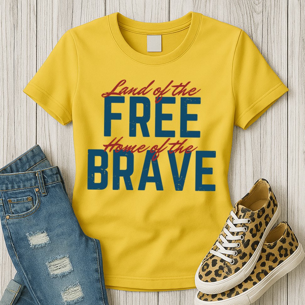 Land Of The Free Home Of The Brave Vintage Womens T-Shirt