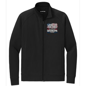 Land Of The Free Because My Grandpa Is Brave Veteran Army Stretch Full-Zip Cadet Jacket