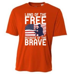 Land Of The Free Because Of The Brave Memorial Day Funny Gift Cooling Performance Crew T-Shirt