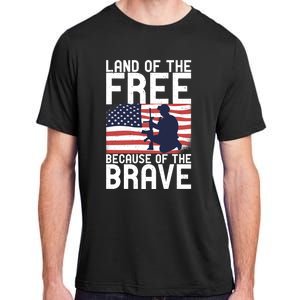 Land Of The Free Because Of The Brave Memorial Day Funny Gift Adult ChromaSoft Performance T-Shirt