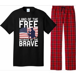 Land Of The Free Because Of The Brave Memorial Day Funny Gift Pajama Set