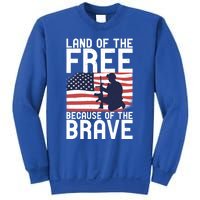 Land Of The Free Because Of The Brave Memorial Day Funny Gift Sweatshirt