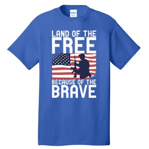 Land Of The Free Because Of The Brave Memorial Day Funny Gift Tall T-Shirt