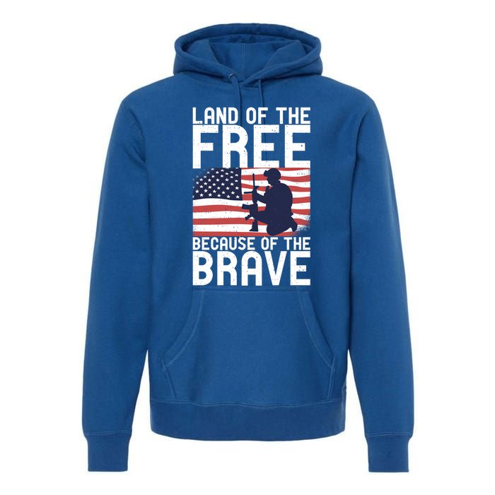 Land Of The Free Because Of The Brave Memorial Day Funny Gift Premium Hoodie