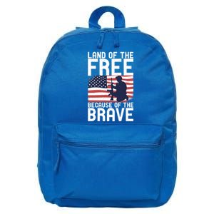 Land Of The Free Because Of The Brave Memorial Day Funny Gift 16 in Basic Backpack