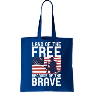 Land Of The Free Because Of The Brave Memorial Day Funny Gift Tote Bag