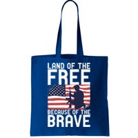 Land Of The Free Because Of The Brave Memorial Day Funny Gift Tote Bag