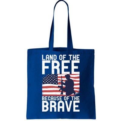 Land Of The Free Because Of The Brave Memorial Day Funny Gift Tote Bag