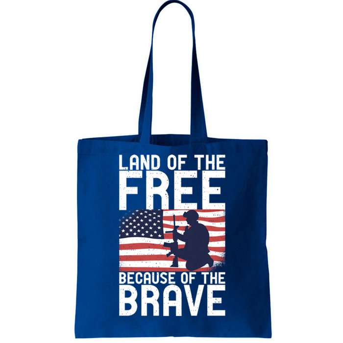 Land Of The Free Because Of The Brave Memorial Day Funny Gift Tote Bag