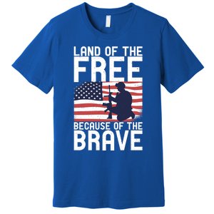 Land Of The Free Because Of The Brave Memorial Day Funny Gift Premium T-Shirt