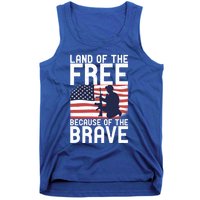 Land Of The Free Because Of The Brave Memorial Day Funny Gift Tank Top