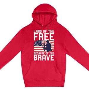 Land Of The Free Because Of The Brave Memorial Day Funny Gift Premium Pullover Hoodie