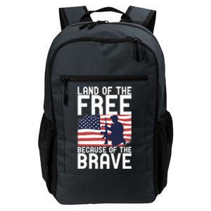 Land Of The Free Because Of The Brave Memorial Day Funny Gift Daily Commute Backpack