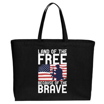 Land Of The Free Because Of The Brave Memorial Day Funny Gift Cotton Canvas Jumbo Tote