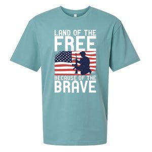 Land Of The Free Because Of The Brave Memorial Day Funny Gift Sueded Cloud Jersey T-Shirt