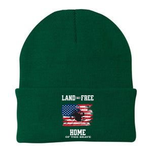 Land Of The Free Home Of The Brave - American Football Pride Knit Cap Winter Beanie