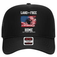 Land Of The Free Home Of The Brave - American Football Pride High Crown Mesh Back Trucker Hat