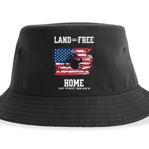 Land Of The Free Home Of The Brave - American Football Pride Sustainable Bucket Hat