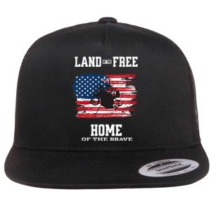 Land Of The Free Home Of The Brave - American Football Pride Flat Bill Trucker Hat