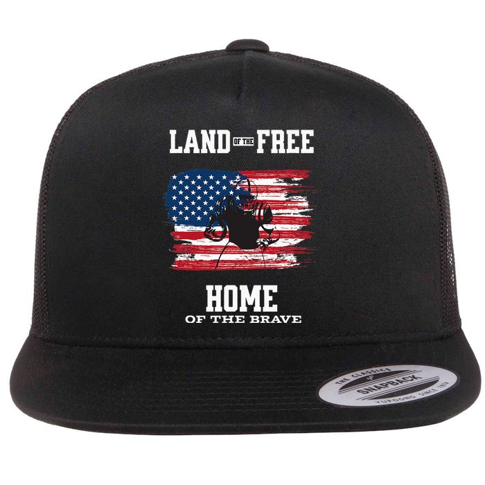 Land Of The Free Home Of The Brave - American Football Pride Flat Bill Trucker Hat