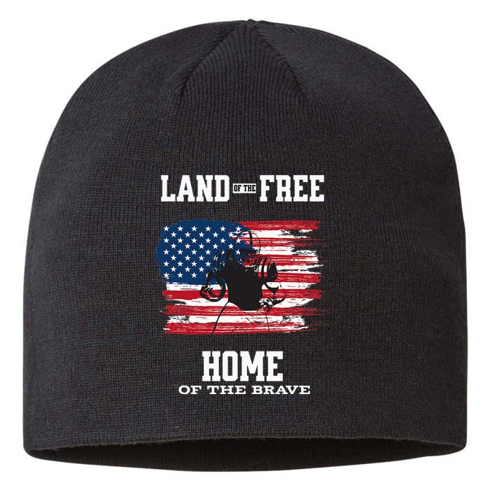 Land Of The Free Home Of The Brave - American Football Pride Sustainable Beanie