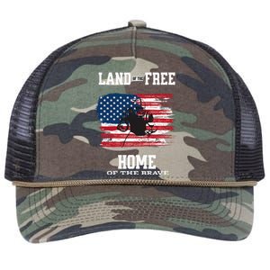 Land Of The Free Home Of The Brave - American Football Pride Retro Rope Trucker Hat Cap