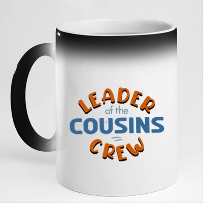 Leader Of The Cousin Crew Best Big Cousin Crew Gift 11oz Black Color Changing Mug