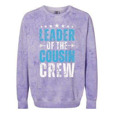 Leader Of The Cousin Crew 2024 Family Matching Colorblast Crewneck Sweatshirt