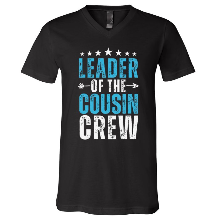 Leader Of The Cousin Crew 2024 Family Matching V-Neck T-Shirt