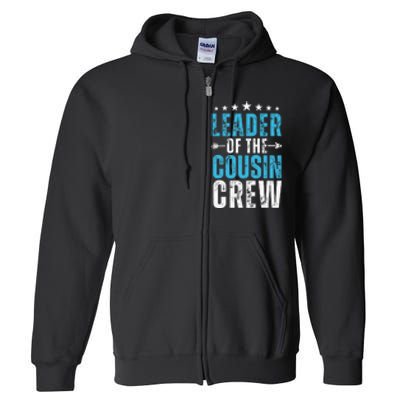 Leader Of The Cousin Crew 2024 Family Matching Full Zip Hoodie