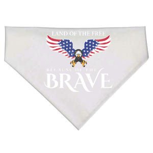 Land Of The Free Because Of The Brave Patriot Usa Cool Gift USA-Made Doggie Bandana