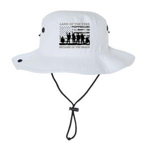 Land Of The Free Because Of The Brave Urban Camo Troops Gift Legacy Cool Fit Booney Bucket Hat