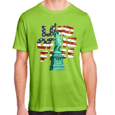 Land Of The Free Statue Of Liberty American Flag Adult ChromaSoft Performance T-Shirt