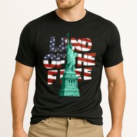 Land Of The Free Statue Of Liberty American Flag Cooling Performance Crew T-Shirt