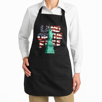 Land Of The Free Statue Of Liberty American Flag Apron