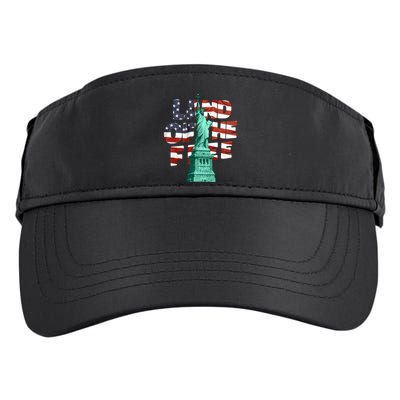 Land Of The Free Statue Of Liberty American Flag Adult Drive Performance Visor