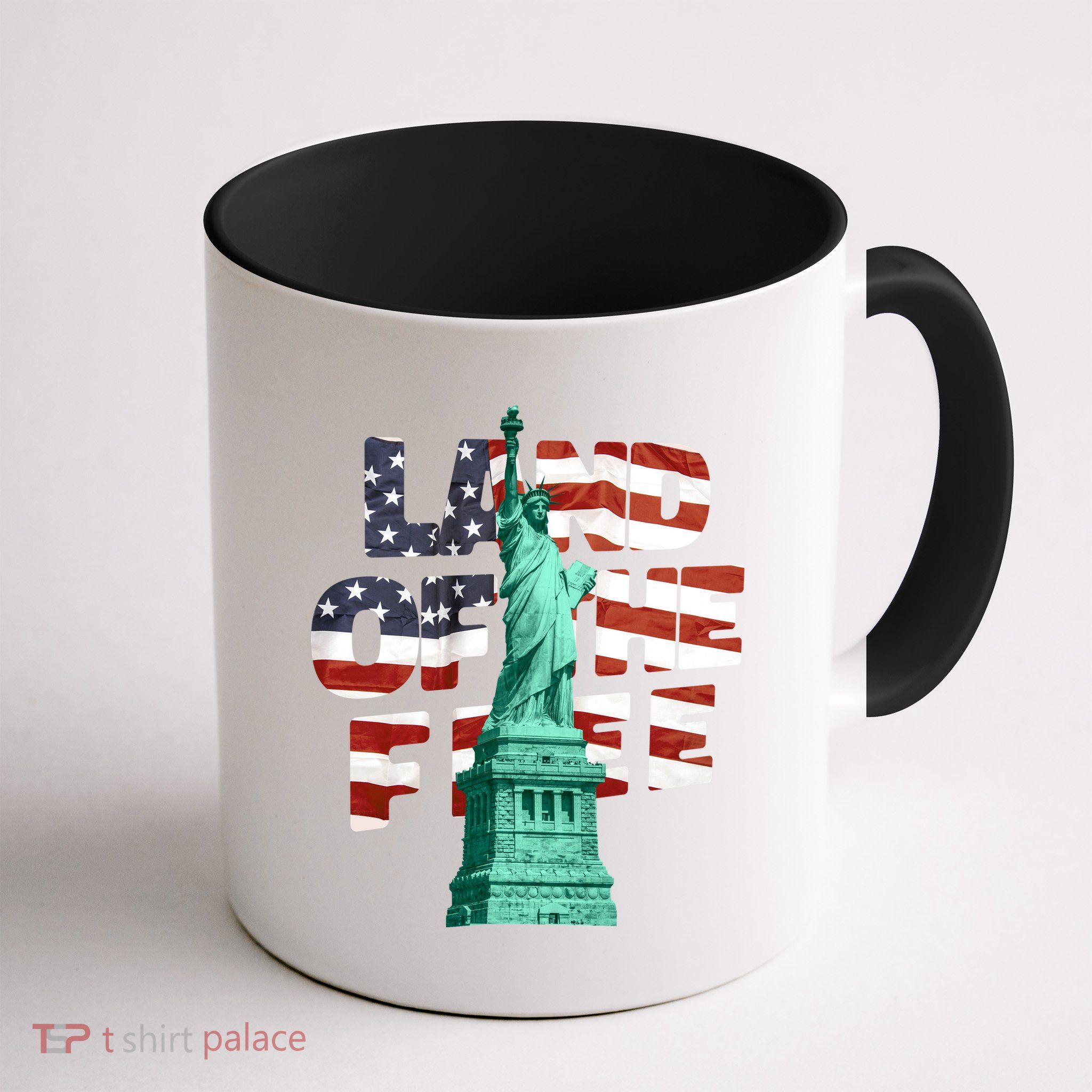 Land Of The Free Statue Of Liberty American Flag Mug