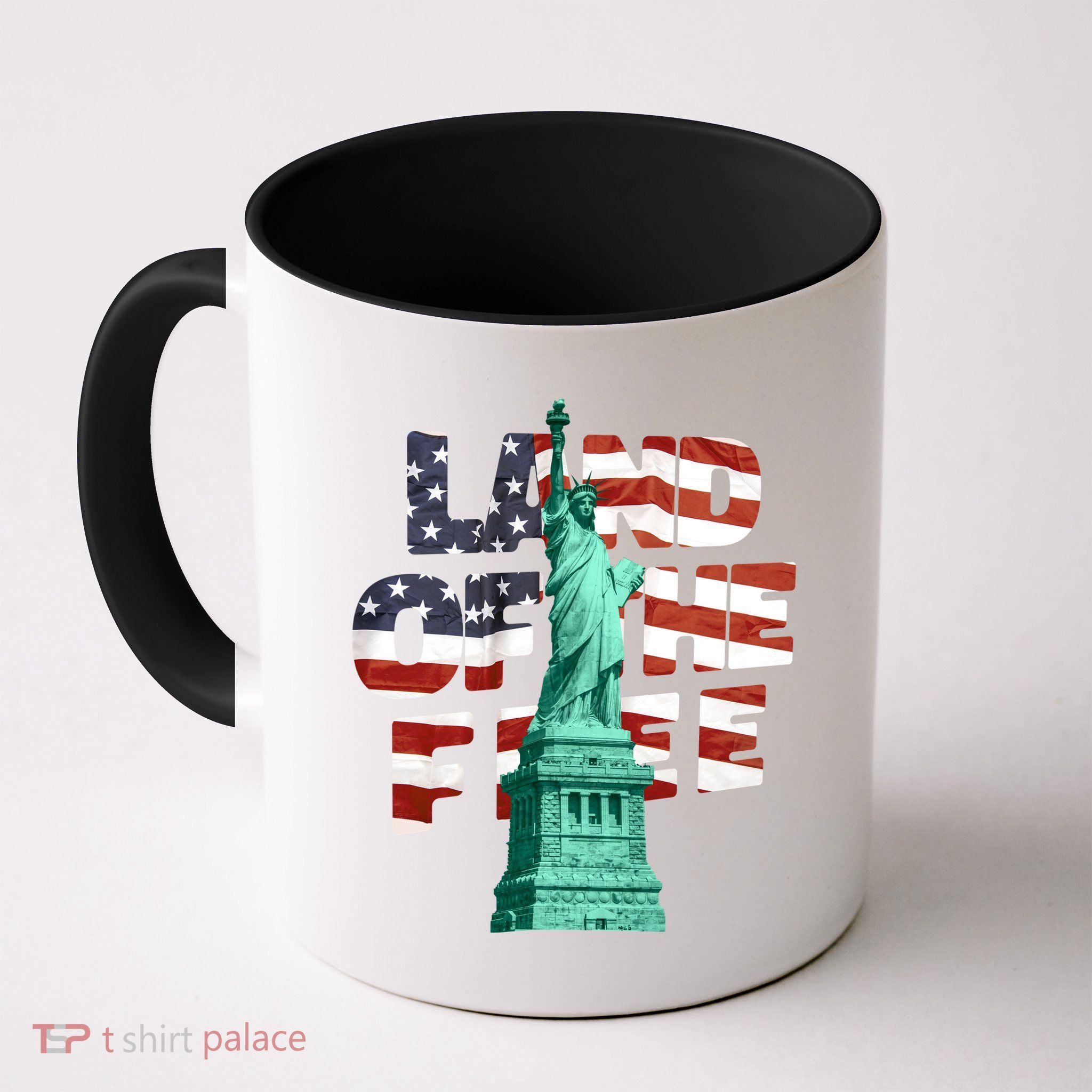 Land Of The Free Statue Of Liberty American Flag Mug