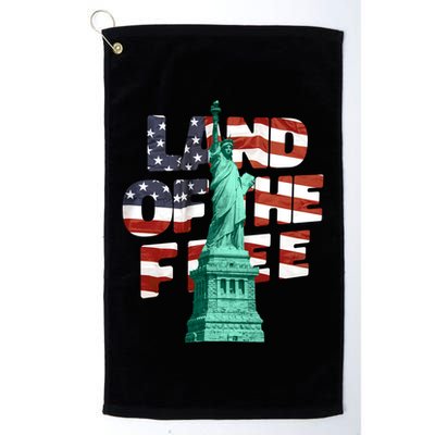 Land Of The Free Statue Of Liberty American Flag Golf Towel