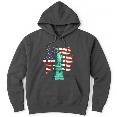 Land Of The Free Statue Of Liberty American Flag Hoodie