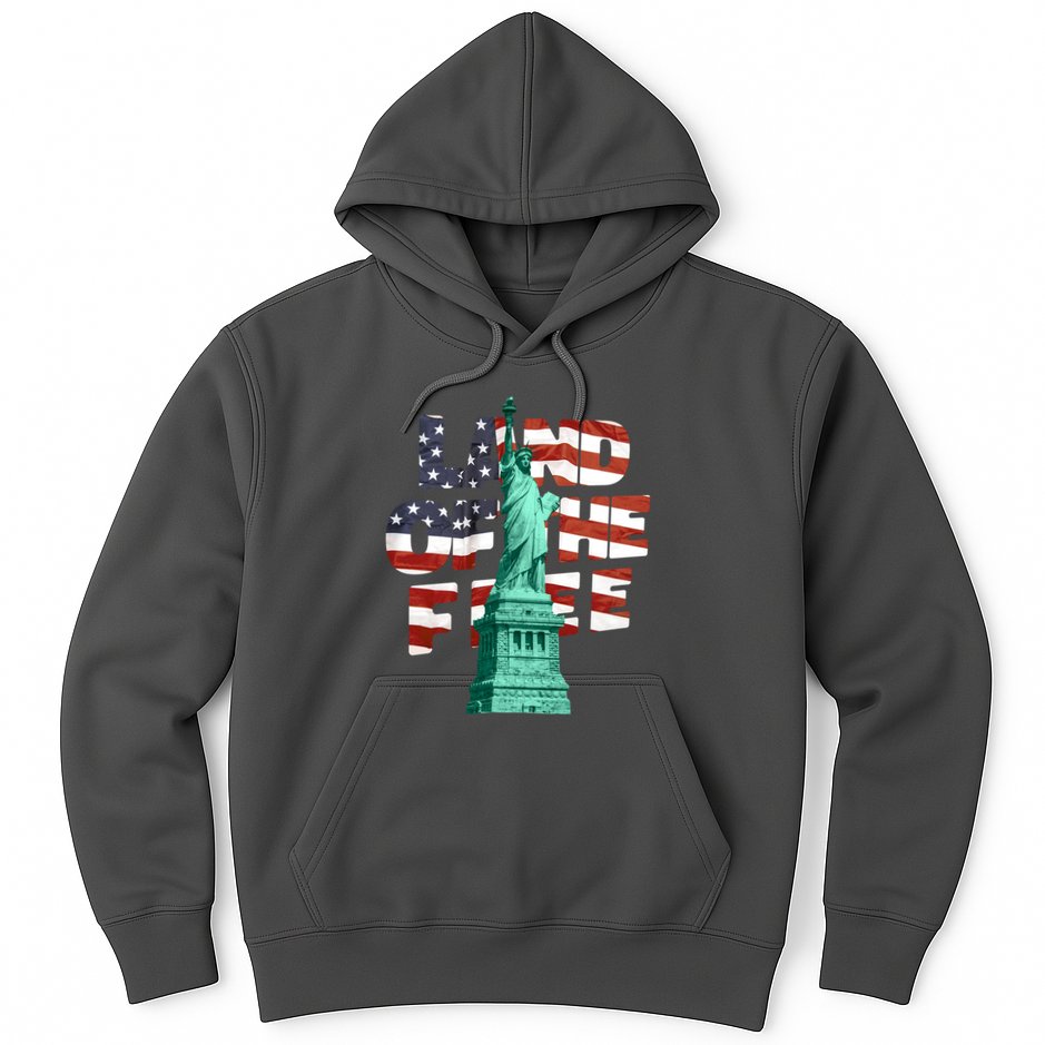 Land Of The Free Statue Of Liberty American Flag Hoodie