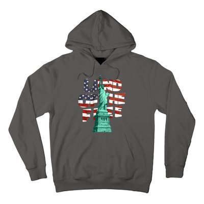 Land Of The Free Statue Of Liberty American Flag Hoodie