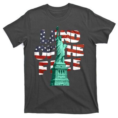 Land Of The Free Statue Of Liberty American Flag T-Shirt