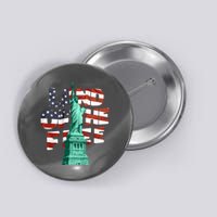 Land Of The Free Statue Of Liberty American Flag Button
