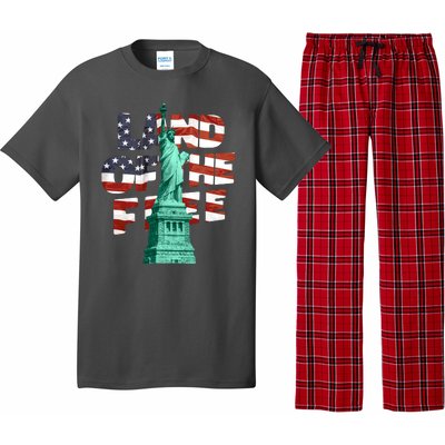 Land Of The Free Statue Of Liberty American Flag Pajama Set