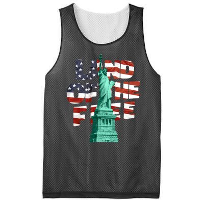 Land Of The Free Statue Of Liberty American Flag Mesh Reversible Basketball Jersey Tank