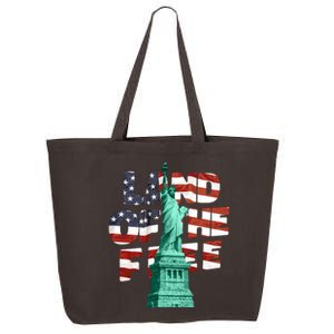 Land Of The Free Statue Of Liberty American Flag 25L Jumbo Tote