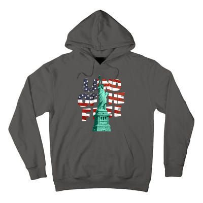 Land Of The Free Statue Of Liberty American Flag Tall Hoodie